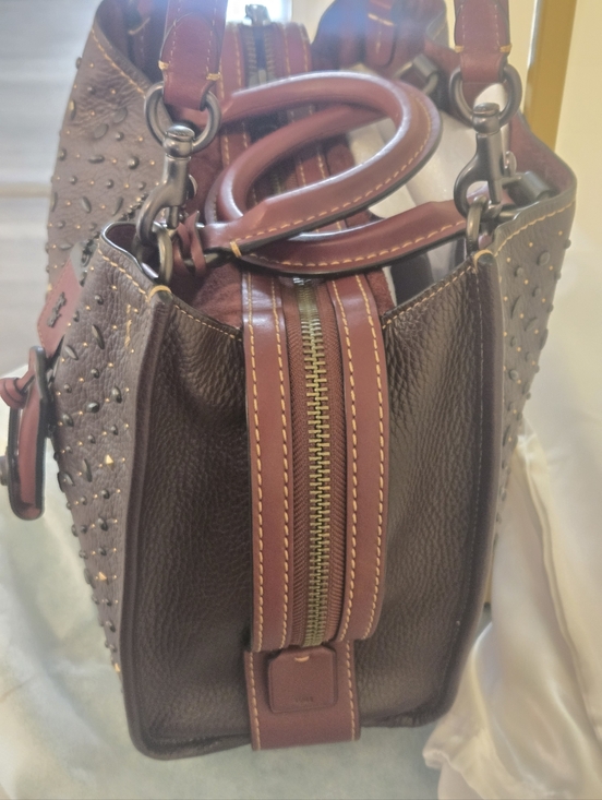 Coach ROGUE 30 Oxblood With Rivets - Picture 5 of 16